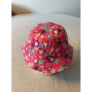 Hanna Andersson Bucket Hat Kids Medium Pink Good Floral Cotton Sun Hat